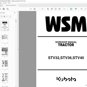 Kubota Tractor STV32 STV36 STV40 Workshop Manual - PDF DOWNLOAD