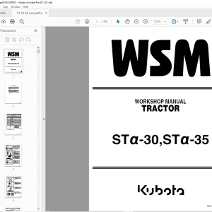 Kubota Tractor STα-30 STα-35 Workshop Manual - PDF DOWNLOAD