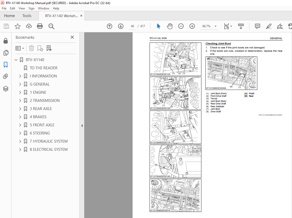 Kubota Tractor UTILITY VEHICLE RTV-X1140 WORKSHOP MANUAL - PDF DOWNLOAD ...