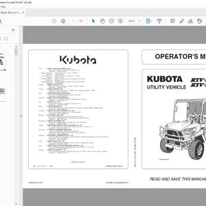 Kubota Utility Vehicle RTV-X900 RTV-X1120D Operator's Manual - PDF DOWNLOAD