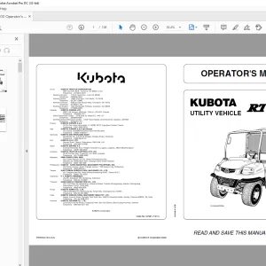 Kubota Utility Vehicle RTV900 Operator's Manual - PDF DOWNLOAD