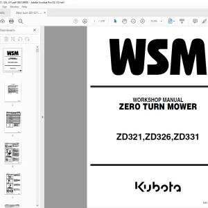Kubota ZD321 ZD326 ZD331 Zero Turn Mower Workshop Manual - PDF DOWNLOAD