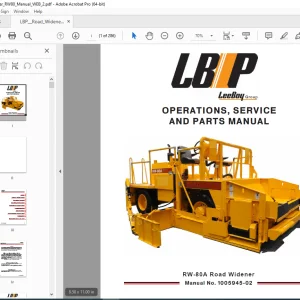 LEEBOY RW-80A Road Widener OPERATIONS, SERVICE AND PARTS MANUAL - PDF DOWNLOAD