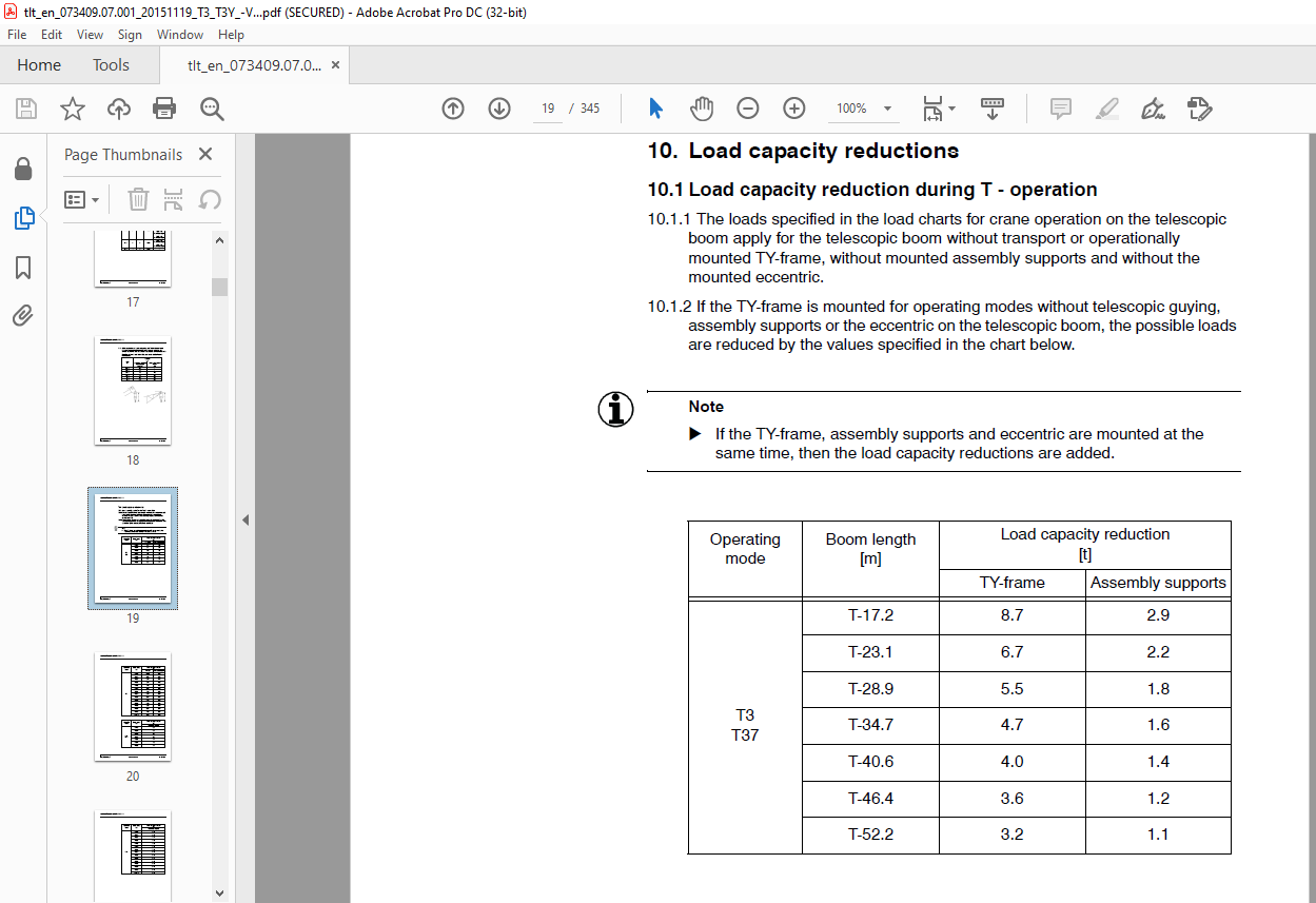 LIEBHERR LTM 11200-9.1 Load Chart Manual 073409 T3 T3Y (V..) - PDF ...