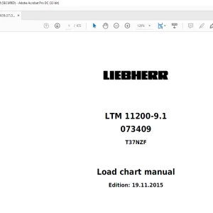LIEBHERR LTM 11200-9.1 Load chart Manual 073409 T37NZF - PDF DOWNLOAD