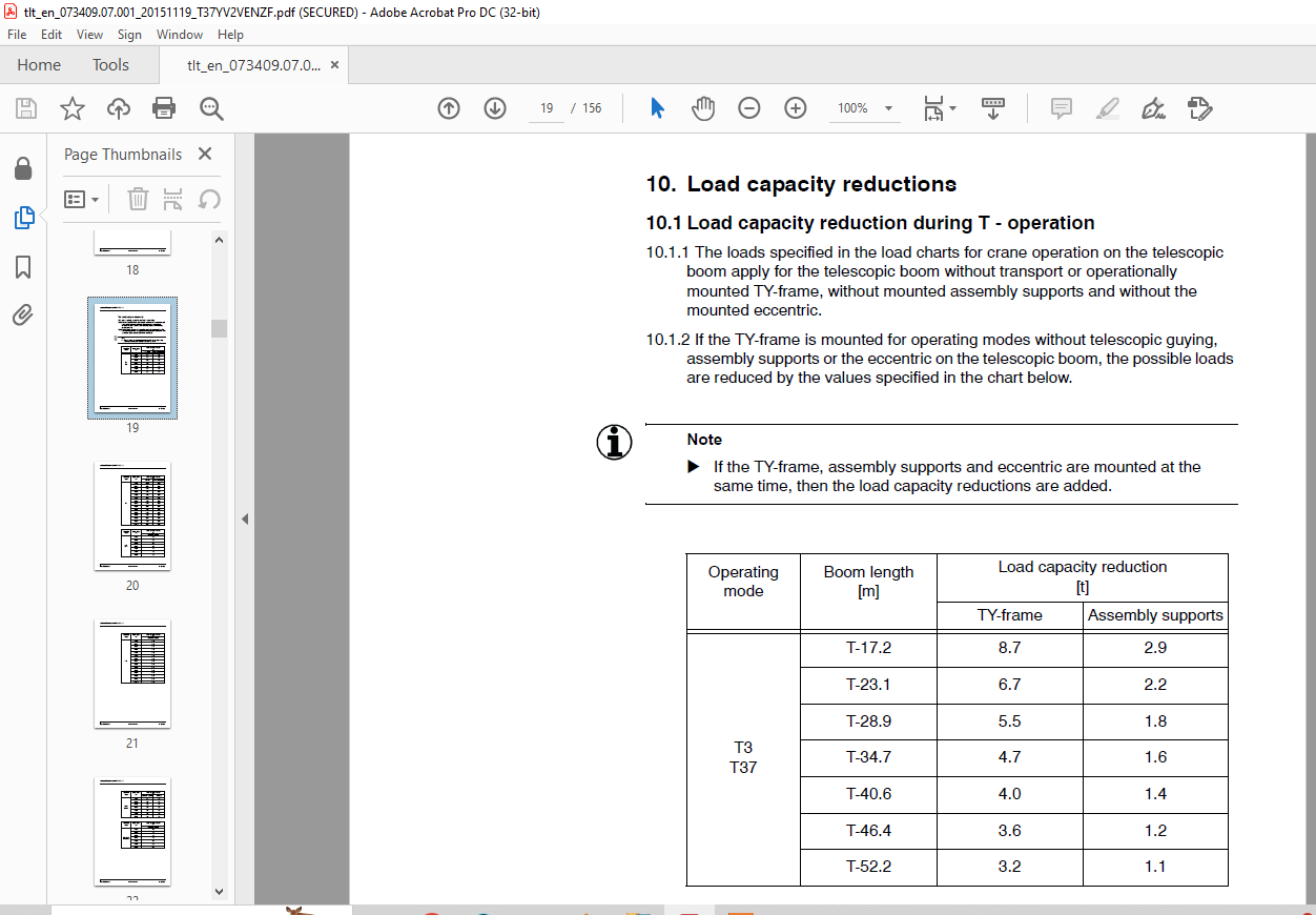 LIEBHERR LTM 11200-9.1 Load Chart Manual 073409 T37YV2VENZF - PDF ...