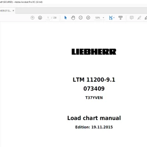 LIEBHERR LTM 11200-9.1 Load chart Manual 073409 T37YVEN - PDF DOWNLOAD
