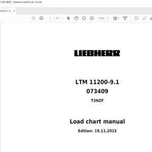 LIEBHERR LTM 11200-9.1 Load chart Manual 073409 T3NZF - PDF DOWNLOAD