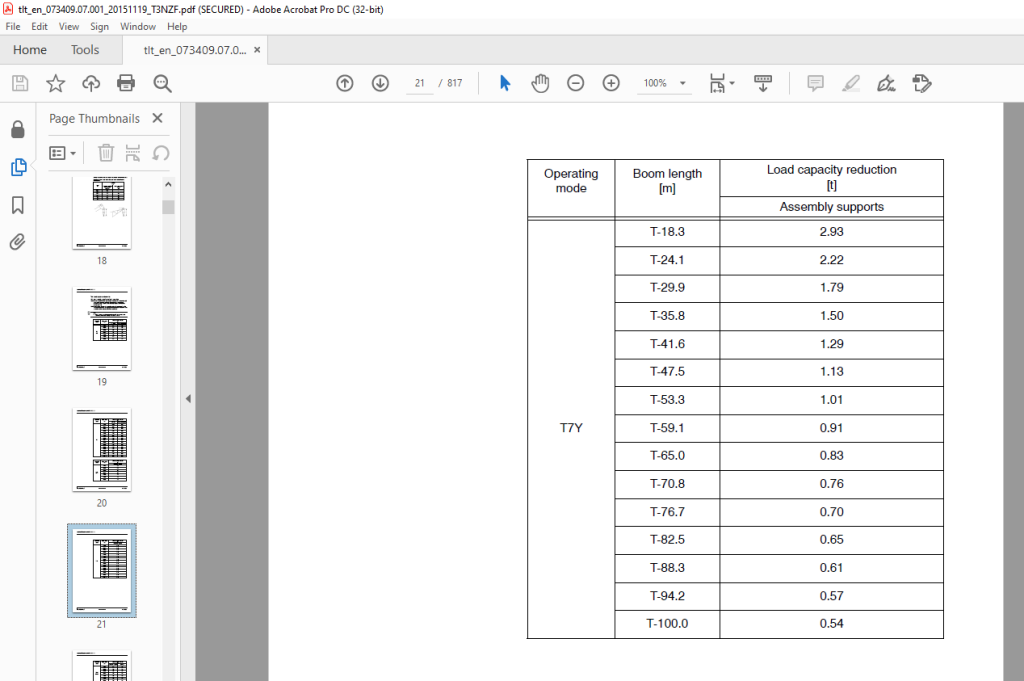 LIEBHERR LTM 11200-9.1 Load Chart Manual 073409 T3NZF - PDF DOWNLOAD ...