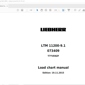 LIEBHERR LTM 11200-9.1 Load chart Manual 073409 T7YVENZF -  PDF DOWNLOAD