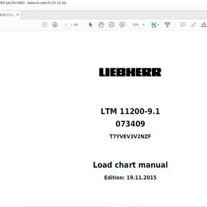 LIEBHERR LTM 11200-9.1 Load chart Manual 073409 T7YVEV3V2NZF -  PDF DOWNLOAD