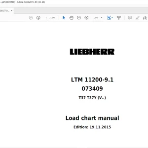 LIEBHERR LTM 11200-9.1 Load chart Manual T37 T37Y (V..) - PDF DOWNLOAD