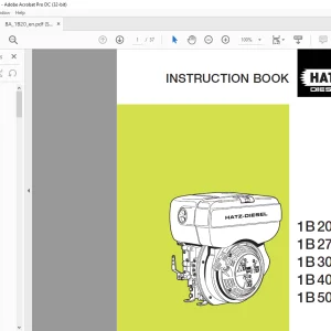 Liebherr 1B20 1B27 1B30 1B40 1B50 Hatz-Diesel INSTRUCTION BOOK Manual - PDF DOWNLOAD
