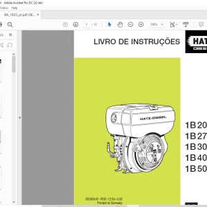 Liebherr 1B20 1B27 1B30 1B40 1B50 Hatz Diesel LIVRO DE INSTRUÇÕES -  PDF DOWNLOAD (Portuguese)