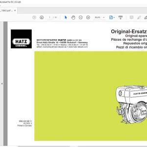 Liebherr 1B40 1B50 Hatz Diesel Original-Spare Parts Manual - PDF DOWNLOAD