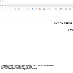 Liebherr CRANE LTM-11200-9.1 LICCON ERROR CODE (LEC) Manual 073409 -  PDF DOWNLOAD