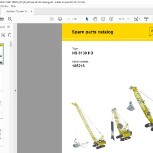 Liebherr Crane HS 8130 HD Parts Catalog Manual SN 185218 PDF