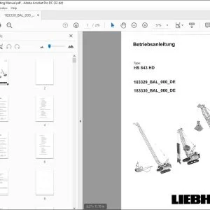 Liebherr Crane HS 843 HD Betriebsanleitung 183329 & 183330 - PDF DOWNLOAD (German)