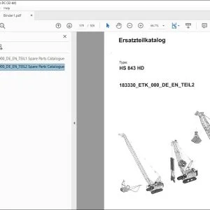 Liebherr Crane HS 843 HD Ersatzteilkatalog 183330_ETK (TEIL 1&2) - PDF DOWNLOAD (German)
