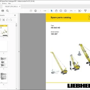 Liebherr Crane HS 843 HD Spare Parts Catalog Manual SN 183287 - PDF DOWNLOAD