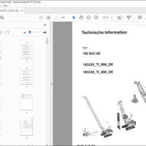 Liebherr Crane HS 843 HD Technische Information Manual 183246_TI_DE_000 - PDF DOWNLOAD (German)