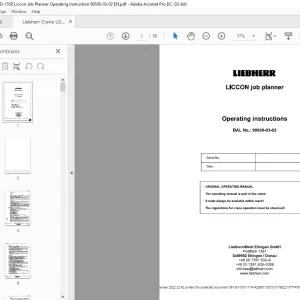 Liebherr Crane LGD 1550 LICCON job planner Operating Instructions 99500-03-02 - PDF DOWNLOAD