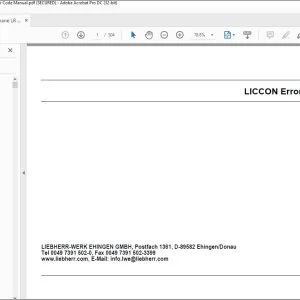 Liebherr Crane LR 1750 Liccon Error Code Manual 074734 - PDF DOWNLOAD