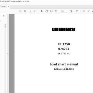 Liebherr Crane LR 1750 SL Load Chart Manual 074734 - PDF DOWNLOAD