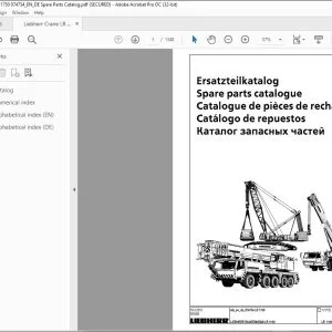 Liebherr Crane LR 1750 Spare Parts Catalogue Manual 074734_EN_DE - PDF DOWNLOAD