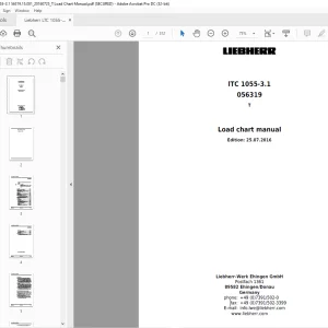 Liebherr Crane LTC 1055-3.1 Load Chart Manual 056319_T - PDF DOWNLOAD