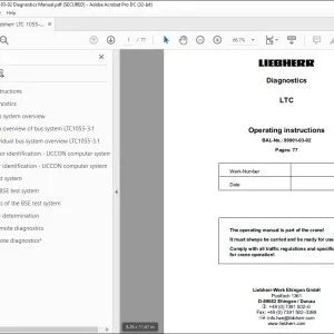 Liebherr Crane LTC 1055-3.1 Operating Instruction Diagnostics Manual 99901-03-02 - PDF DOWNLOAD