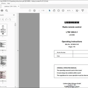 Liebherr Crane LTM 1200-5.1 LICCON2 Radio Remote Control Operating Instruction Manual 921000-01-02 - PDF DOWNLOAD