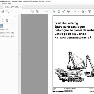 Liebherr Crane LTM 1200-5.1 crane Spare Parts Catalogue Manual 093473 - PDF DOWNLOAD
