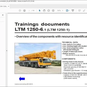 Liebherr Crane LTM 1250-6.1 BMK Training Documentation Manual - PDF DOWNLOAD