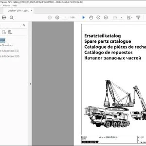Liebherr Crane LTM 1250-6.1 Spare Parts Catalogue Manual 070658 - PDF DOWNLOAD