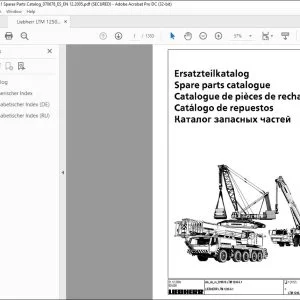 Liebherr Crane LTM 1250-6.1 Spare Parts Catalogue Manual 070678 - PDF DOWNLOAD