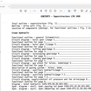 Liebherr Crane LTM 1400 Superstructure Wiring Diagram Manual - PDF DOWNLOAD