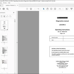 Liebherr Crane LTM 1750-9.1 LICCON 2 Operating Instruction Diagnostics Manual 99904-05-02 - PDF DOWNLOAD