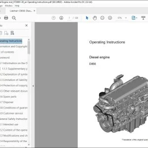 Liebherr D856 Diesel Engine Operating Instruction Manual - PDF DOWNLOAD