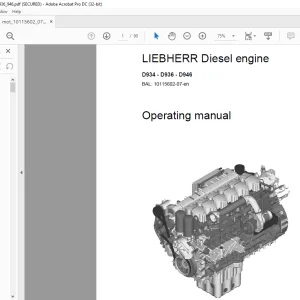 Liebherr Diesel Engine D934-D936-D946 Operating Manual 10115602-07 - PDF DOWNLOAD