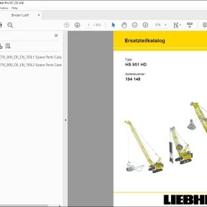 Liebherr HS 851 HD Ersatzteilkatalog SN 184148 - PDF DOWNLOAD