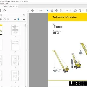 Liebherr HS 851 HD Technische Information SN 184148 - PDF DOWNLOAD