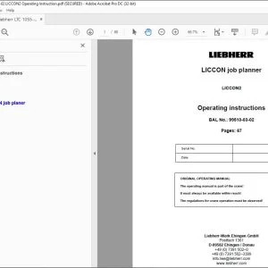 Liebherr LICCON Job Planner LICCON2 Operating Instruction Manual - PDF DOWNLOAD
