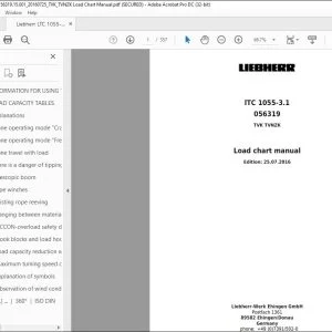 Liebherr LTC 1055-3.1 056319_TVK_TVNZK Load Chart Manual - PDF DOWNLOAD