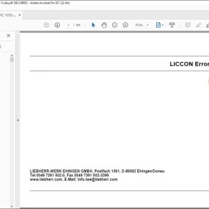 Liebherr LTC 1055-3.1 LICCON Error Code Manual 056319 - PDF DOWNLOAD