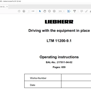 Liebherr LTM 11200-9.1 Driving with the equipment in place Operating instructions Manual 217811-04-02 - PDF DOWNLOAD