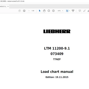 Liebherr LTM 11200-9.1 Load chart Manual 073409 - PDF DOWNLOAD
