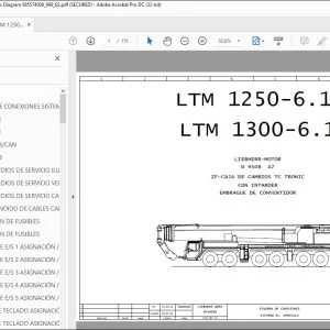 Liebherr LTM 1250-6.1 LTM 1300-6.1 D 9508 A7 TRONIC CAJA CAMBIOS CONVERTIDOR EMBRAGUE Manual de circuitos eléctricos (Spanish)