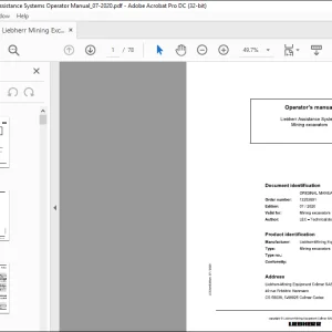 Liebherr Mining Excavator Assistance Systems Operator's Manual - PDF DOWNLOAD