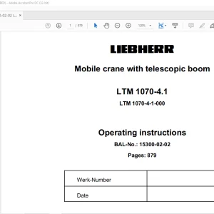 Liebherr Mobile crane with telescopic boom Operating instructions Manual 15300-02-02 - PDF DOWNLOAD